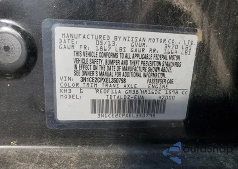 2014 Nissan Versa Note S from USA, damaged, VIN 3N1CE2CPXEL350798